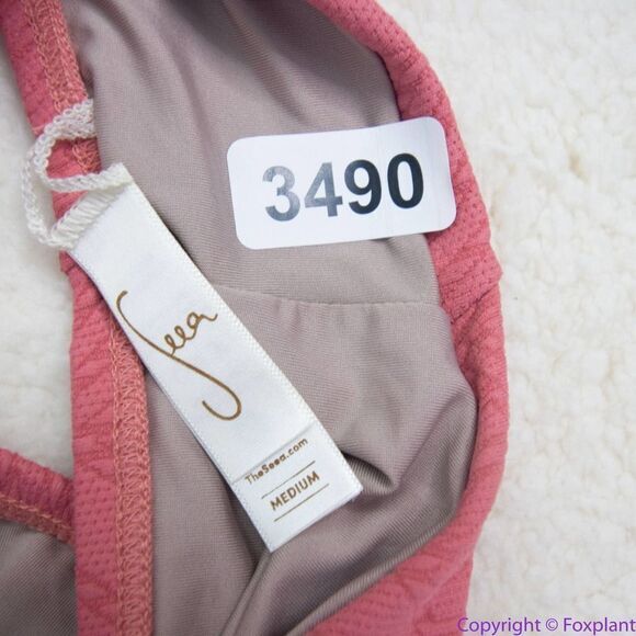 NEW Seea x Free People Georgia bikini top flamingo pink, M - Picture 5 of 10